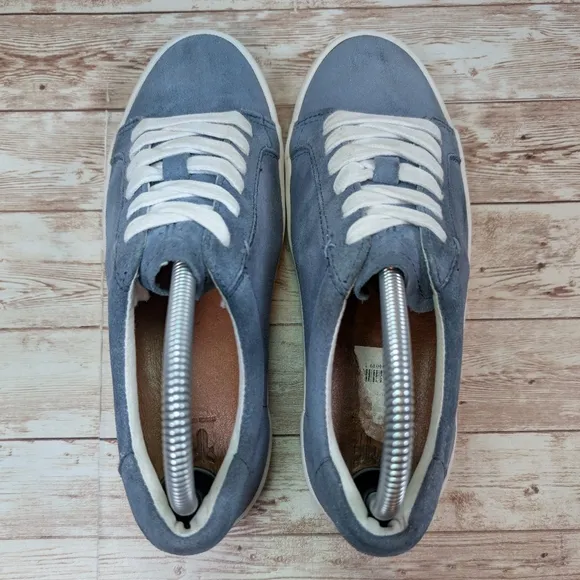 Frye Suede Leather Blue Sneakers Lace Up Leather Insoles Women's Size 6.5