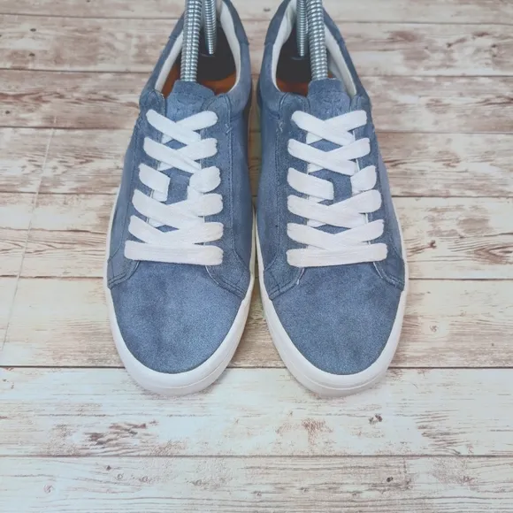 Frye Suede Leather Blue Sneakers Lace Up Leather Insoles Women's Size 6.5