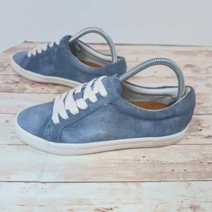Frye Suede Leather Blue Sneakers Lace Up Leather Insoles Women's Size 6.5
