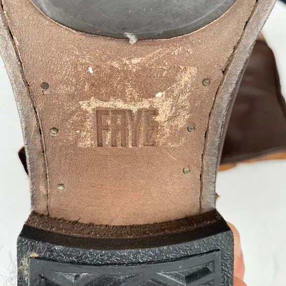 Frye Tyler Engineer Leather Ankle Boots - Women's Size 6 B - Brown