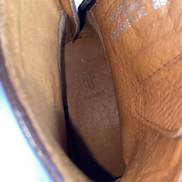 Frye Tyler Engineer Leather Ankle Boots - Women's Size 6 B - Brown