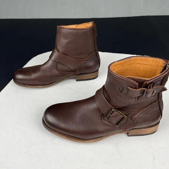 Frye Tyler Engineer Leather Ankle Boots - Women's Size 6 B - Brown