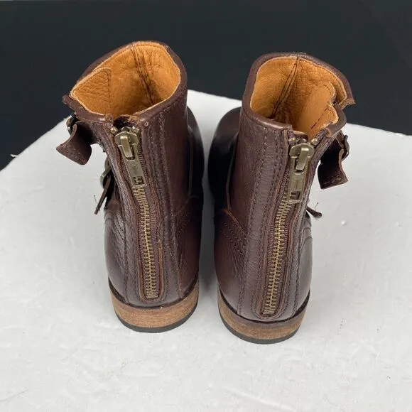 Frye Tyler Engineer Leather Ankle Boots - Women's Size 6 B - Brown