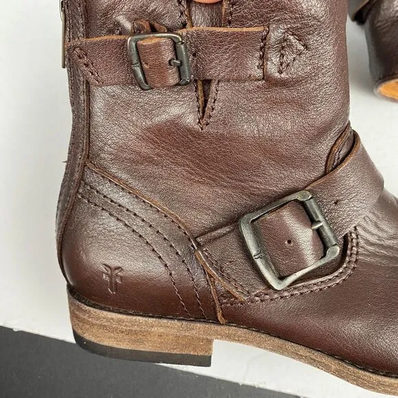 Frye Tyler Engineer Leather Ankle Boots - Women's Size 6 B - Brown