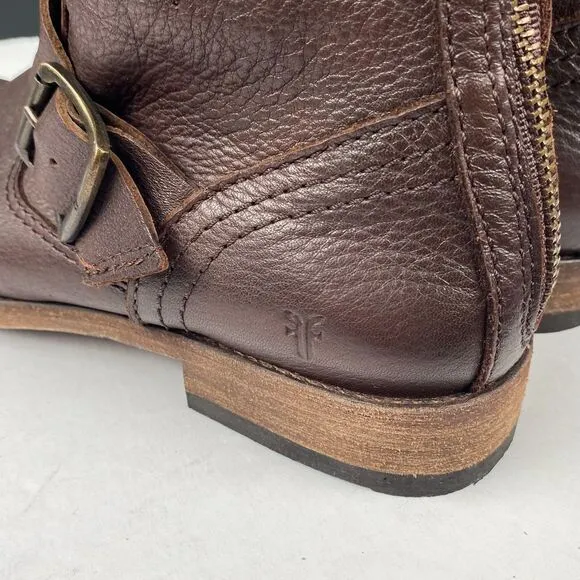 Frye Tyler Engineer Leather Ankle Boots - Women's Size 6 B - Brown