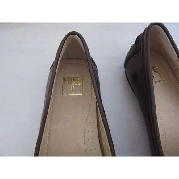 Frye Womens Leather Driving Loafers Size 6.5 Brown Casual Comfort