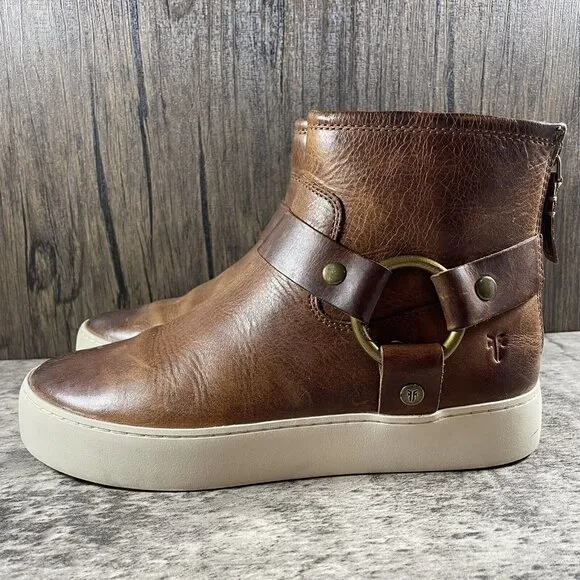 Frye Womens Lena Harness Bootie Brown Ankle Boots Size 6 M