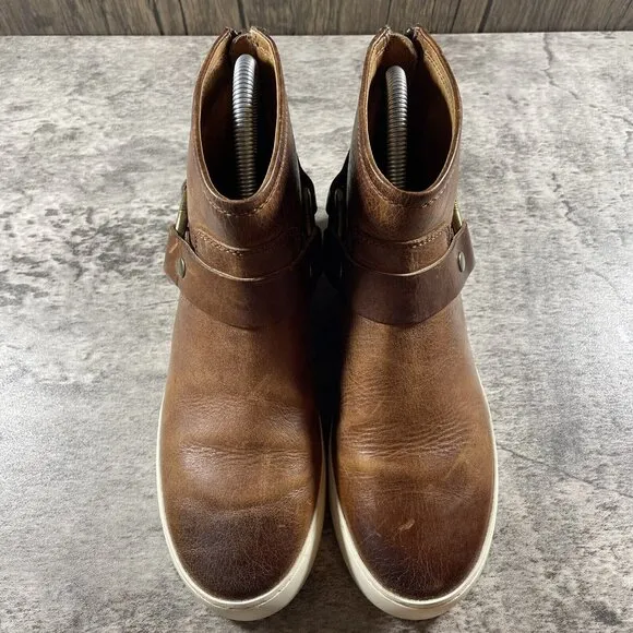 Frye Womens Lena Harness Bootie Brown Ankle Boots Size 6 M