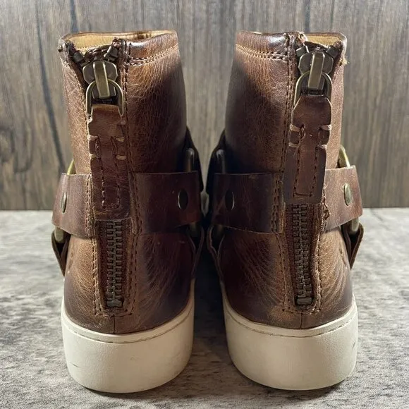 Frye Womens Lena Harness Bootie Brown Ankle Boots Size 6 M