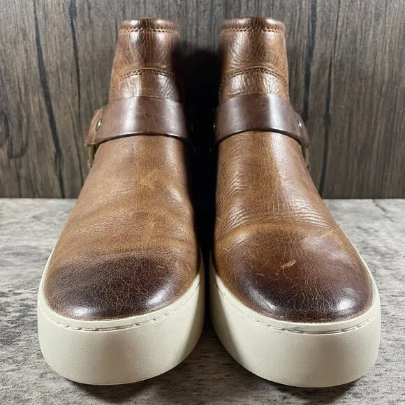 Frye Womens Lena Harness Bootie Brown Ankle Boots Size 6 M