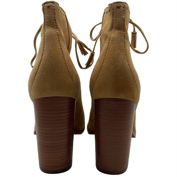 Frye Womens Shoes Gabby Ghillie Shooties Sz 9.5 Brown Leather Booties Heeled