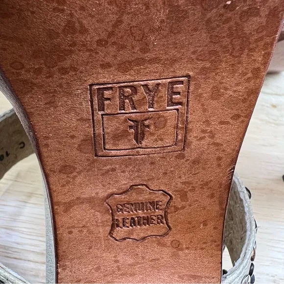 Frye Womens size 7.5 studded leather open toe Heels