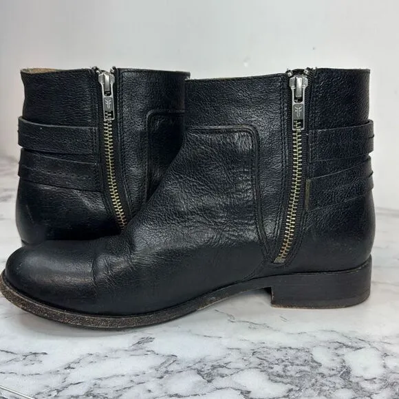 Frye Black Molly D Ring Boots Booties 6.5