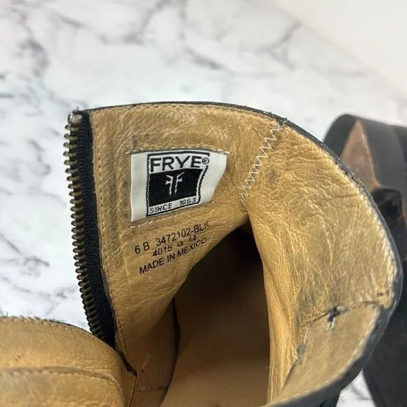 Frye Black Molly D Ring Boots Booties 6.5