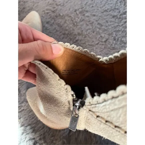 Frye suede ankle boots size 10