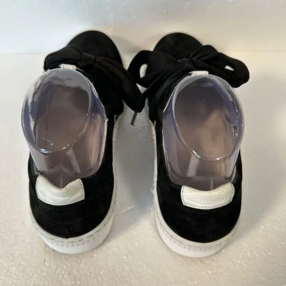 Gabor Bow Sneaker Women's 7.5 UK 5.5 Black White Suede Shoes