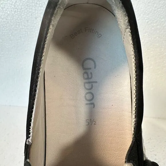 Gabor Bow Sneaker Women's 7.5 UK 5.5 Black White Suede Shoes
