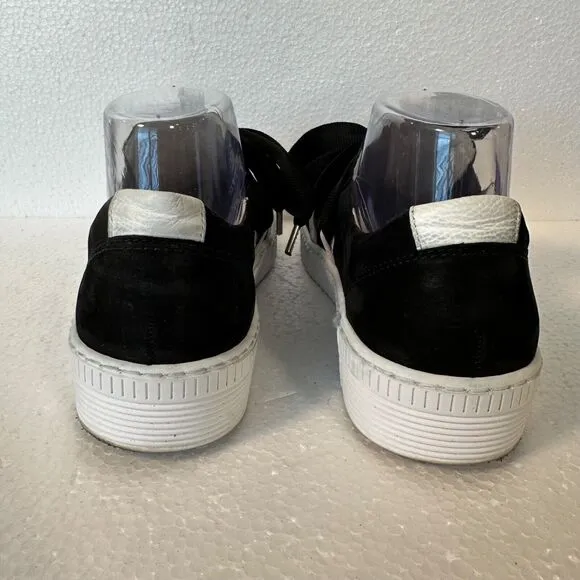 Gabor Bow Sneaker Women's 7.5 UK 5.5 Black White Suede Shoes