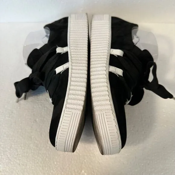 Gabor Bow Sneaker Women's 7.5 UK 5.5 Black White Suede Shoes
