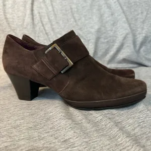 GABOR Brown Suede Women's Shoes, Side Buckle, Size 7, EUC
