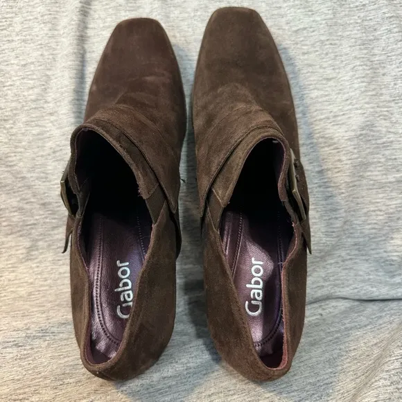 GABOR Brown Suede Women's Shoes, Side Buckle, Size 7, EUC