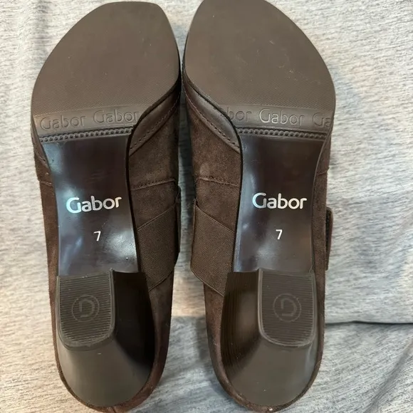 GABOR Brown Suede Women's Shoes, Side Buckle, Size 7, EUC