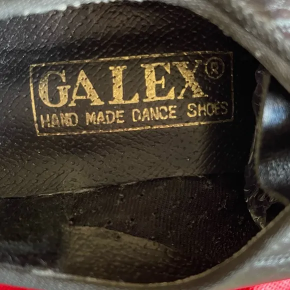 Galex black leather, hand made ballroom dance shoes 1” heel size 23