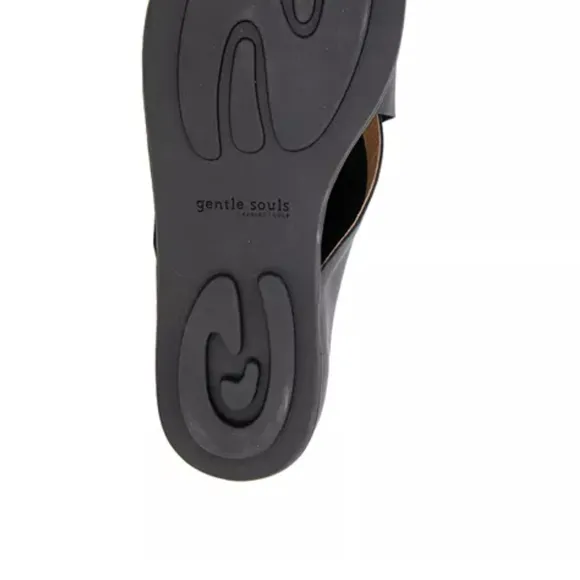 GENTLE SOULS Black Minimalist Laniey X Band Leather Sandals Sz 9 *Worn Once*