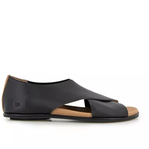 GENTLE SOULS Black Minimalist Laniey X Band Leather Sandals Sz 9 *Worn Once*