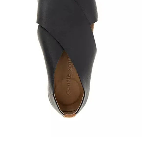 GENTLE SOULS Black Minimalist Laniey X Band Leather Sandals Sz 9 *Worn Once*
