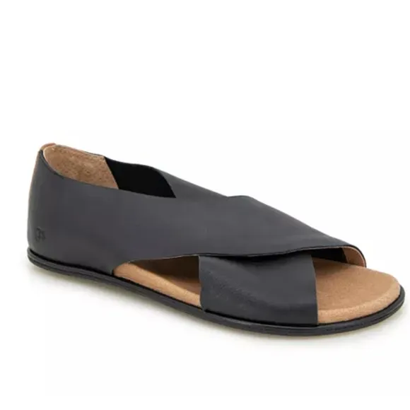 GENTLE SOULS Black Minimalist Laniey X Band Leather Sandals Sz 9 *Worn Once*