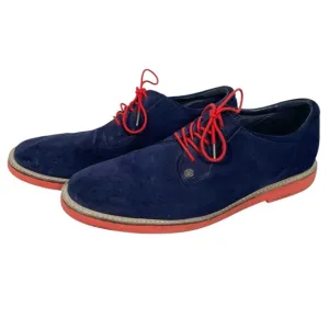G/Fore GFore Golf Shoes Men's Size 11.5 Gallivanter Blue Suede‎ Red Lace Up