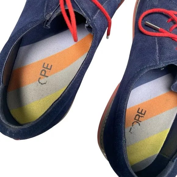 G/Fore GFore Golf Shoes Men's Size 11.5 Gallivanter Blue Suede‎ Red Lace Up