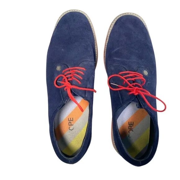 G/Fore GFore Golf Shoes Men's Size 11.5 Gallivanter Blue Suede‎ Red Lace Up