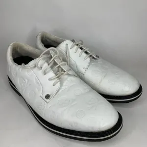 Gfore Golf Shoes Mens 11.5‎ White Gallivanter Debossed Skull Leather Spikeless