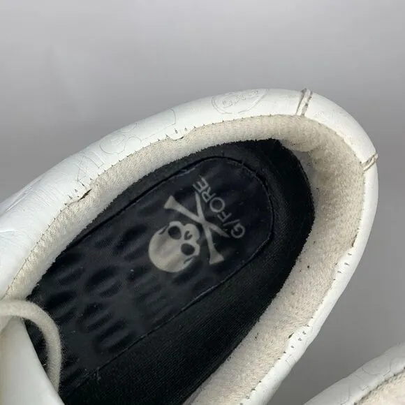 Gfore Golf Shoes Mens 11.5‎ White Gallivanter Debossed Skull Leather Spikeless