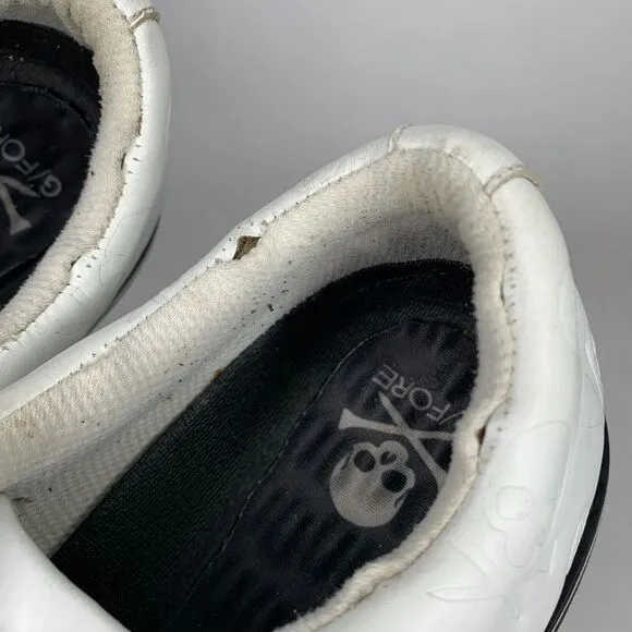 Gfore Golf Shoes Mens 11.5‎ White Gallivanter Debossed Skull Leather Spikeless