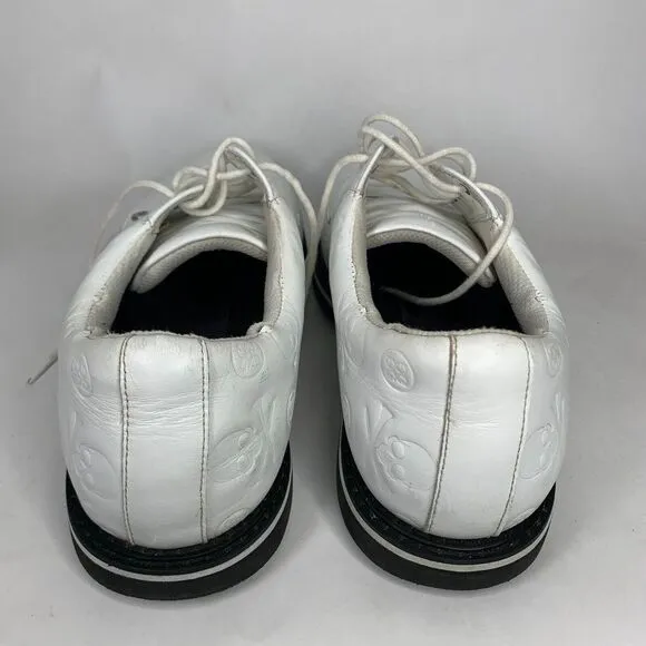 Gfore Golf Shoes Mens 11.5‎ White Gallivanter Debossed Skull Leather Spikeless