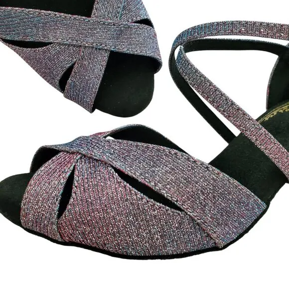 G’Franco NWT Vegas Dancing Shoes Irridescent Polychromatic 3.5” heel Size 7