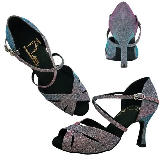 G’Franco NWT Vegas Dancing Shoes Irridescent Polychromatic 3.5” heel Size 7