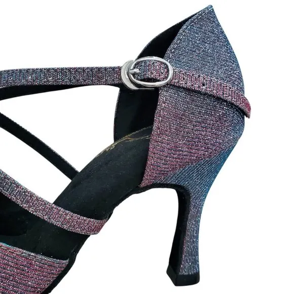 G’Franco NWT Vegas Dancing Shoes Irridescent Polychromatic 3.5” heel Size 7