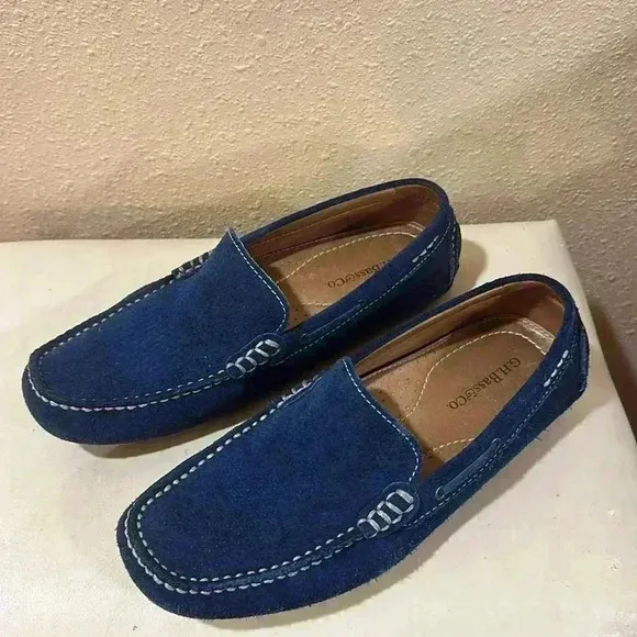 G.H.Bass&amp;Co blue, suede driving shoes size 71/2 M