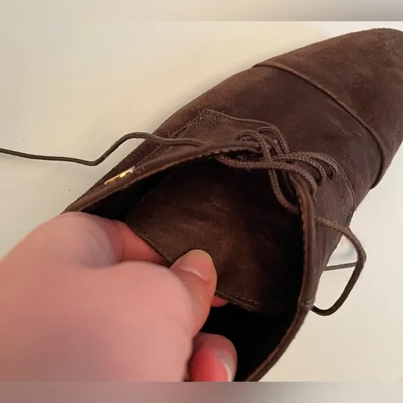 Giampiero Nicola Shoes Oxford Dress Brown Suede Italian Men's Size 40 EU 7 US