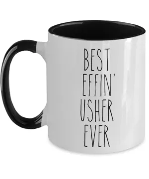 Gift For Usher Best Effin' Usher Ever Mug Two-Tone Coffee Cup Funny Coworker Gifts