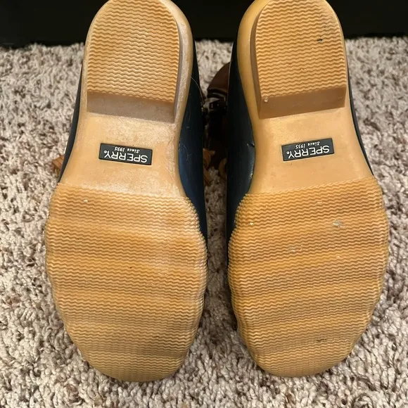 Girls Sperry Brown and Blue Rain