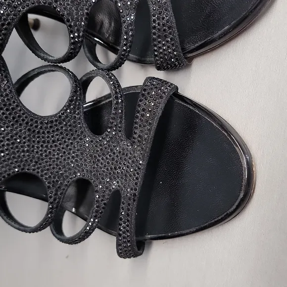 Giuseppe Zanotti Black Rhinestone Heels, Size 37