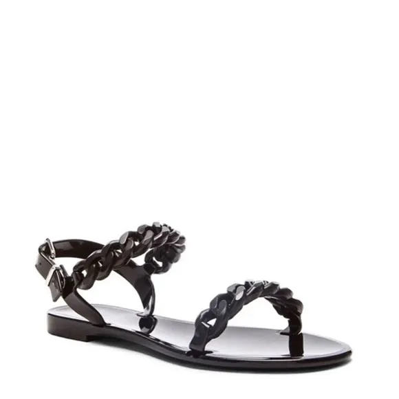 Givenchy Black Chain Link Jelly Sandals - Size 5