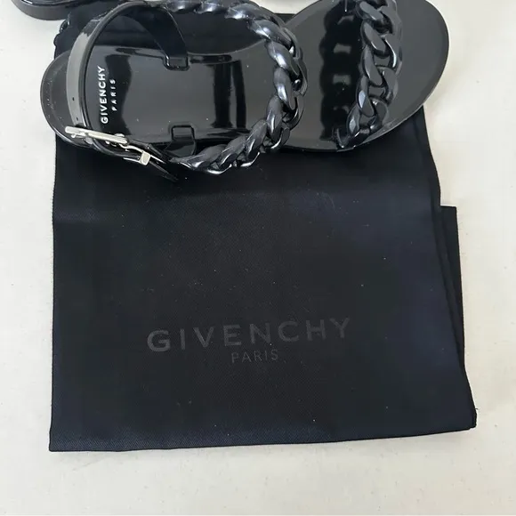 Givenchy Black Chain Link Jelly Sandals - Size 5