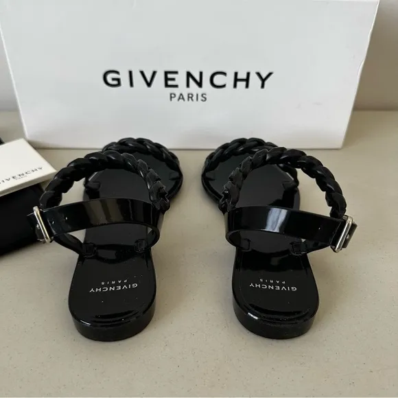 Givenchy Black Chain Link Jelly Sandals - Size 5