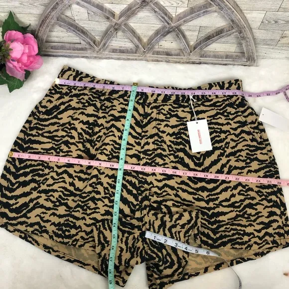Good American  ALINE Tencel  Animal Print Short  Black &amp; Tan Zebra  2XL/ 5